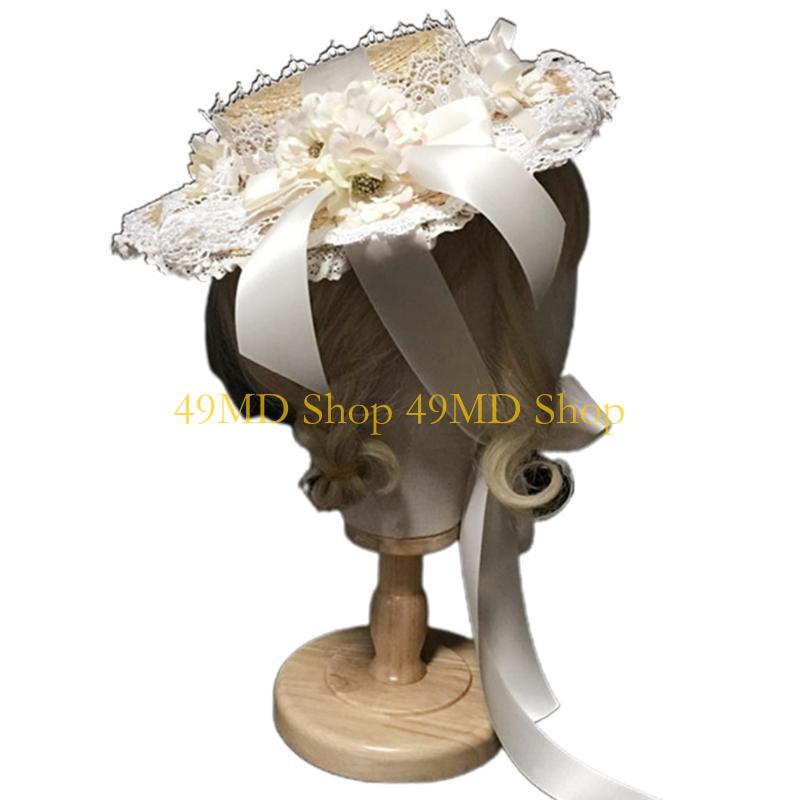 49MD Women Girls Elegant Tea Party Flat Hat Multilayer Lace Bonnet Artificial Flower Ribbon Bow Straw Beach for Sun белый
49MD Women Girls Elegant Tea Party Flat Hat Multilayer Lace Bonnet Artificial Flower Ribbon Bow Straw Beach for Sun белый