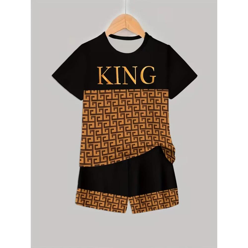 Creative Fun Pattern Children s Summer Fashion Comfortable Soft Breathable Short Sleeved Two-piece Set 170
Creative Fun Pattern Children s Summer Fashion Comfortable Soft Breathable Short Sleeved Two-piece Set 170