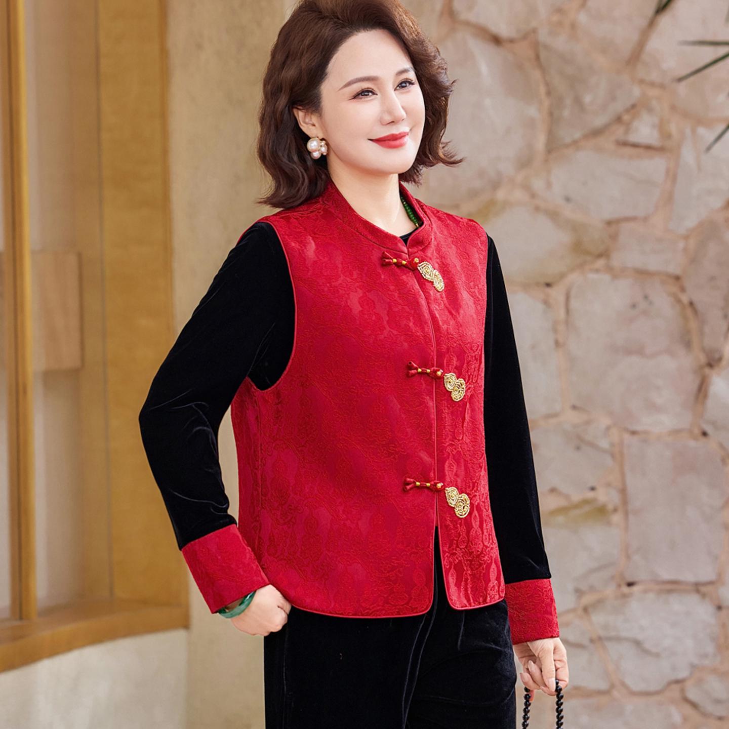 New Chinese Style Spring Suit: Jacquard Vest Set for Middle-Aged and Elderly Women - Stylish Casual Top and Pants 2XL (recommended for 105-120 jin)
New Chinese Style Spring Suit: Jacquard Vest Set for Middle-Aged and Elderly Women - Stylish Casual Top and Pants 2XL (recommended for 105-120 jin)