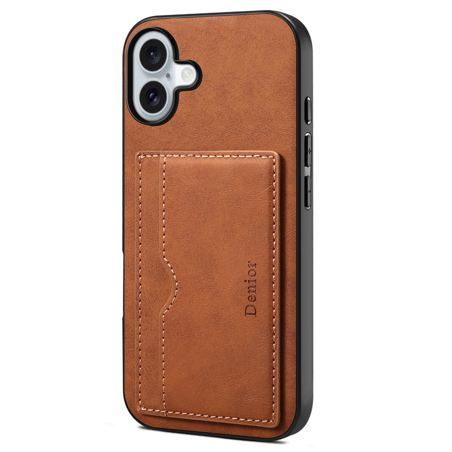DENIOR For iPhone 16 Case Card Holder Kickstand Retro Leather+PC+TPU Phone Cover A
DENIOR For iPhone 16 Case Card Holder Kickstand Retro Leather+PC+TPU Phone Cover A