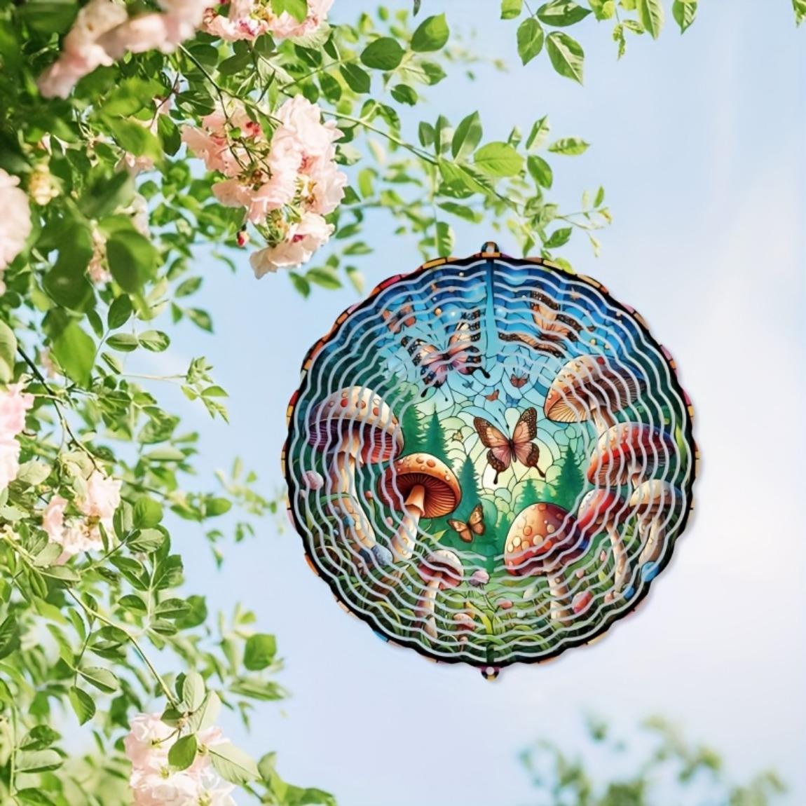 Metal Wind Chime with Mushroom Butterfly Tree Design 11.8 Inch Circular Outdoor Indoor Decor for Garden Balcony Home Holiday Gift 01A
Metal Wind Chime with Mushroom Butterfly Tree Design 11.8 Inch Circular Outdoor Indoor Decor for Garden Balcony Home Holiday Gift 01A