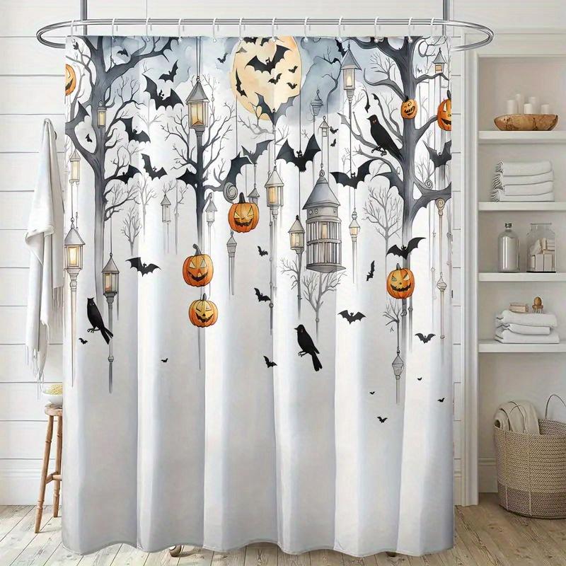 1 Piece Bat Pumpkin Tree Halloween Shower Curtain, Polyester Fabric, Machine Washable, Suitable For Bathroom Decoration W60H190(CM)-1 Pcs
1 Piece Bat Pumpkin Tree Halloween Shower Curtain, Polyester Fabric, Machine Washable, Suitable For Bathroom Decoration W60H190(CM)-1 Pcs