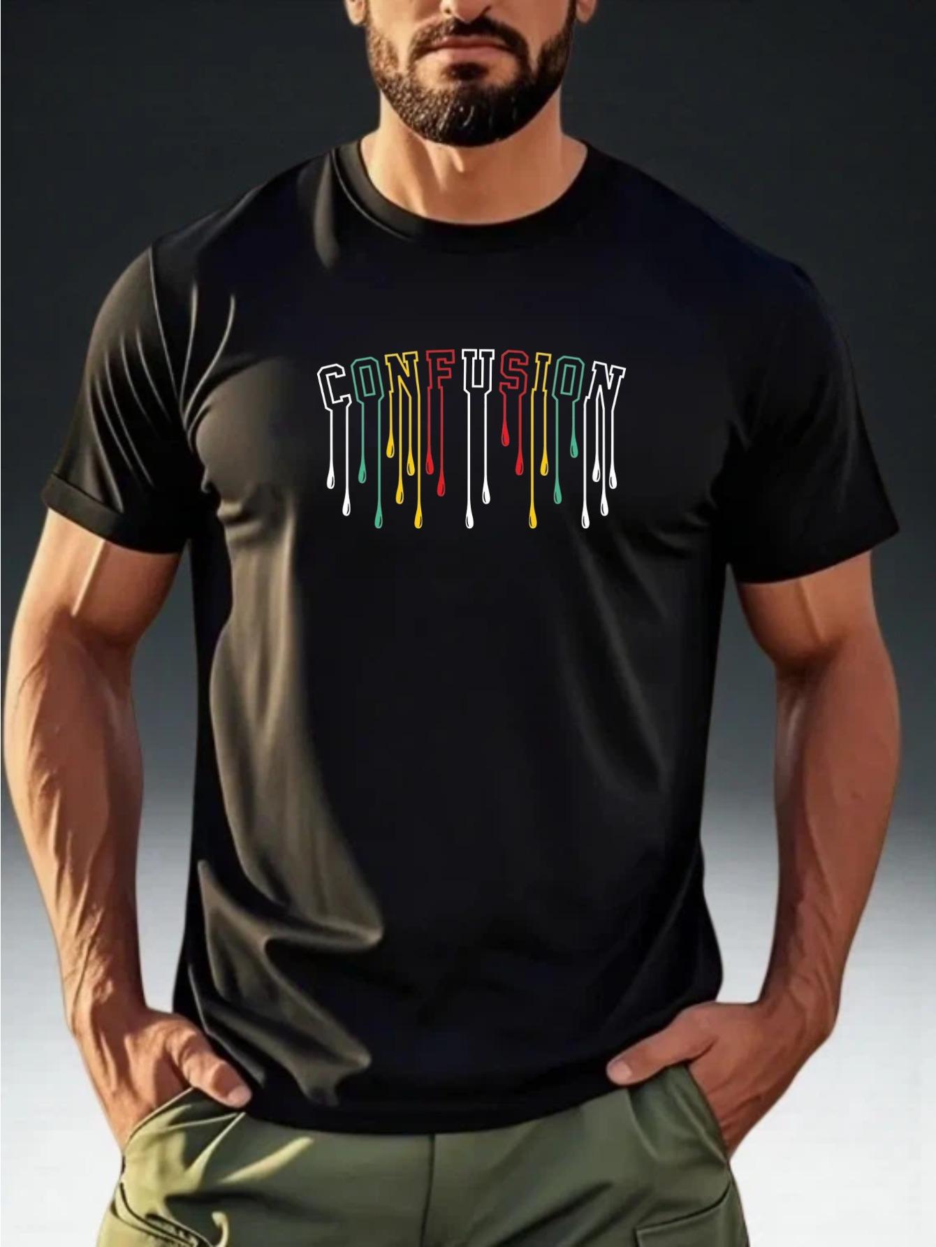 Men S Short-Sleeve T-Shirt Featuring a Colorful Drip Font Print with The Word CONFUSION XXXL
Men S Short-Sleeve T-Shirt Featuring a Colorful Drip Font Print with The Word CONFUSION XXXL