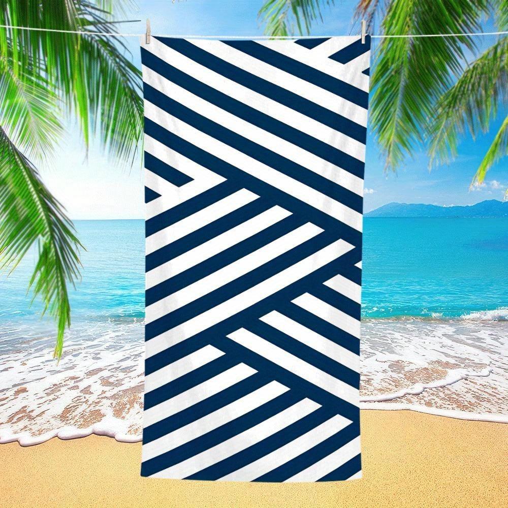 Beach Towel: Stylish Blue & White Geometric Design for Sunny Getaways! Suitable for towels, bath towels, beach towels W30*H60(CM)
Beach Towel: Stylish Blue & White Geometric Design for Sunny Getaways! Suitable for towels, bath towels, beach towels W30*H60(CM)
