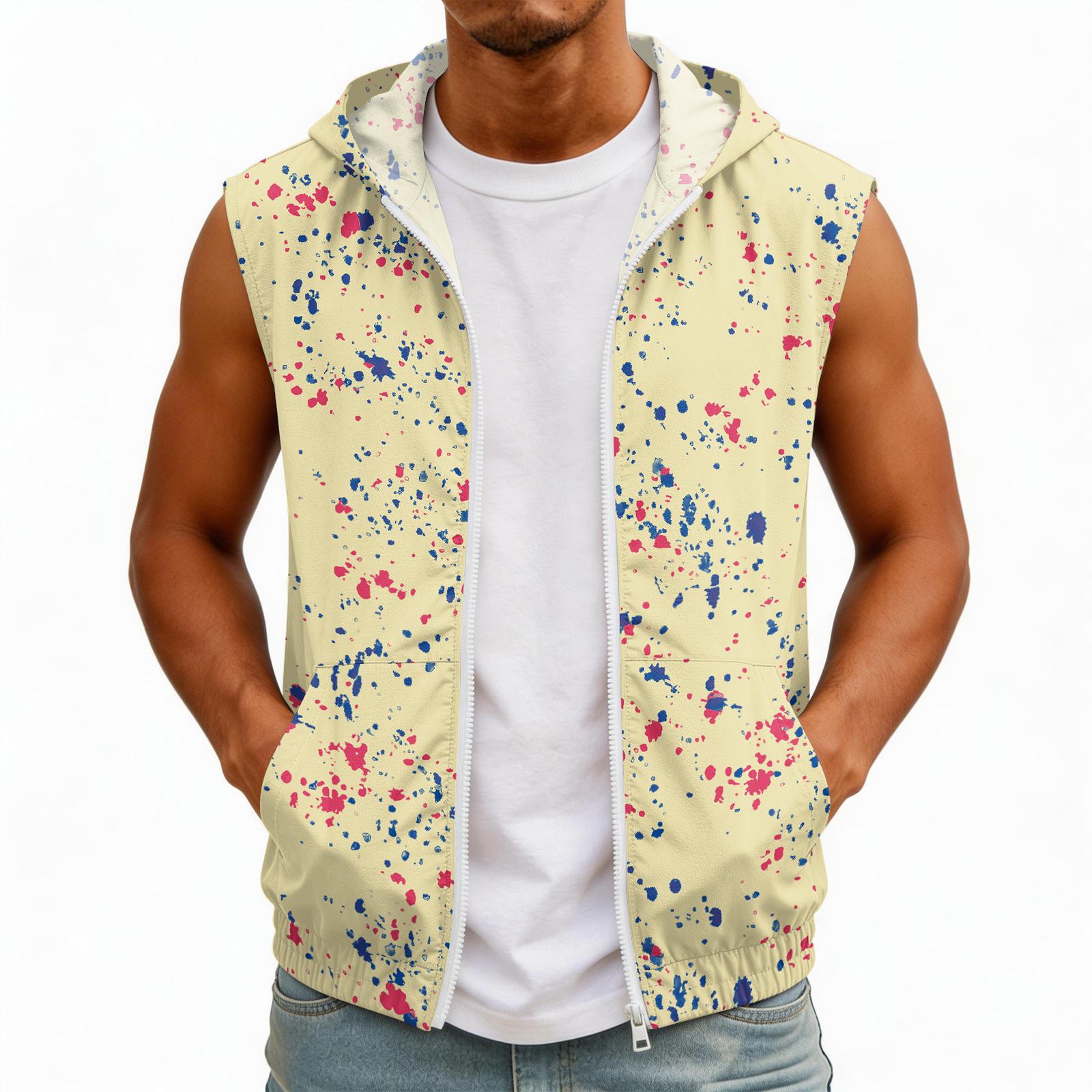 Men s Color Sleeveless Hooded Sun Top With Pockets XL жовтий
Men s Color Sleeveless Hooded Sun Top With Pockets XL жовтий