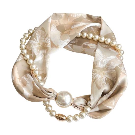 Women Scarf Striped Print Imitation Pearl Magnetic Buckle Soft Smooth Texture Summer Scarf Versatile Thin Neckwear
Women Scarf Striped Print Imitation Pearl Magnetic Buckle Soft Smooth Texture Summer Scarf Versatile Thin Neckwear