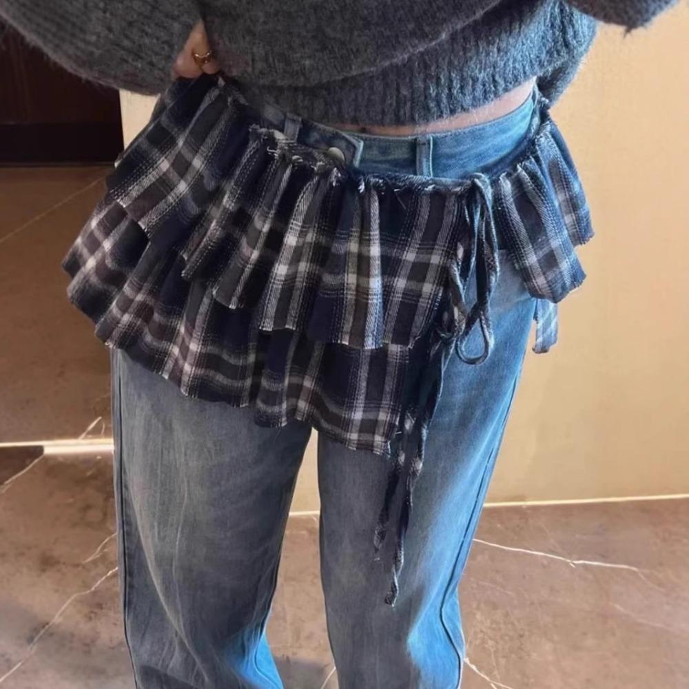 Shirt Extender Lace Up Hip Scarf Sweet Ruffled Edge Waistband Layer Outfits Plaid Skirt Streetwear Style 1-Black
Shirt Extender Lace Up Hip Scarf Sweet Ruffled Edge Waistband Layer Outfits Plaid Skirt Streetwear Style 1-Black