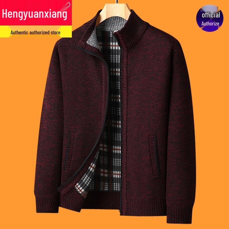 Hengyuanxiang Men s Thickened Knit Sweater Jacket, Half-High Collar, Zipper, Plus Velvet, for Autumn/Winter 2025 M (90-110 jin) вина червоного кольору
Hengyuanxiang Men s Thickened Knit Sweater Jacket, Half-High Collar, Zipper, Plus Velvet, for Autumn/Winter 2025 M (90-110 jin) вина червоного кольору