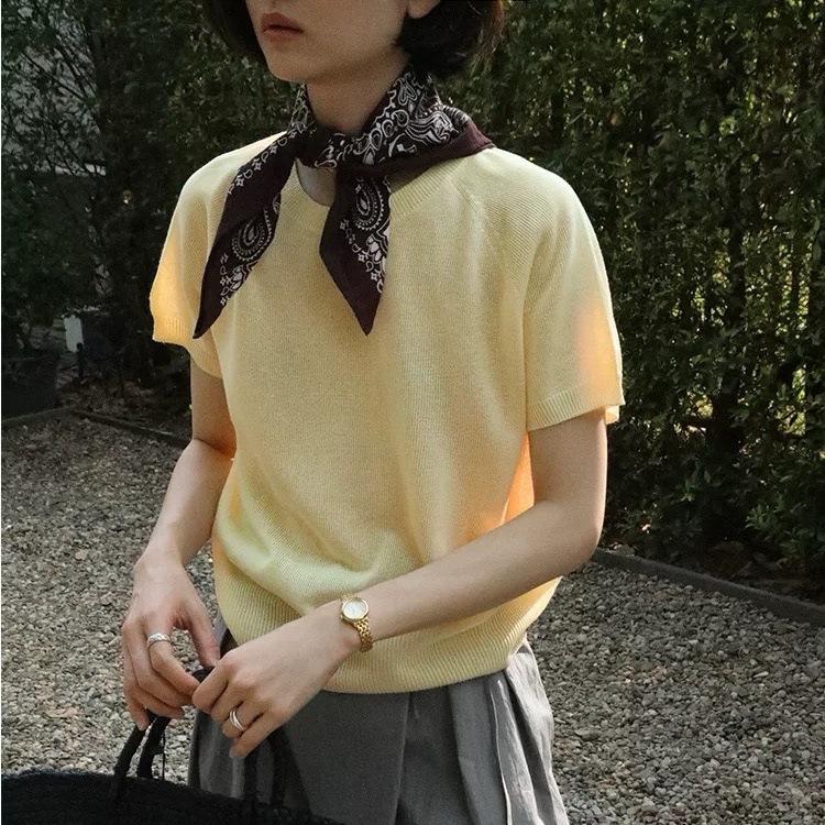 Plus Size Women s Pastel Round Neck Short Sleeve Knit Top - Summer Loose Fit L (Recommended for 100-130 lbs) светло-желтого
Plus Size Women s Pastel Round Neck Short Sleeve Knit Top - Summer Loose Fit L (Recommended for 100-130 lbs) светло-желтого