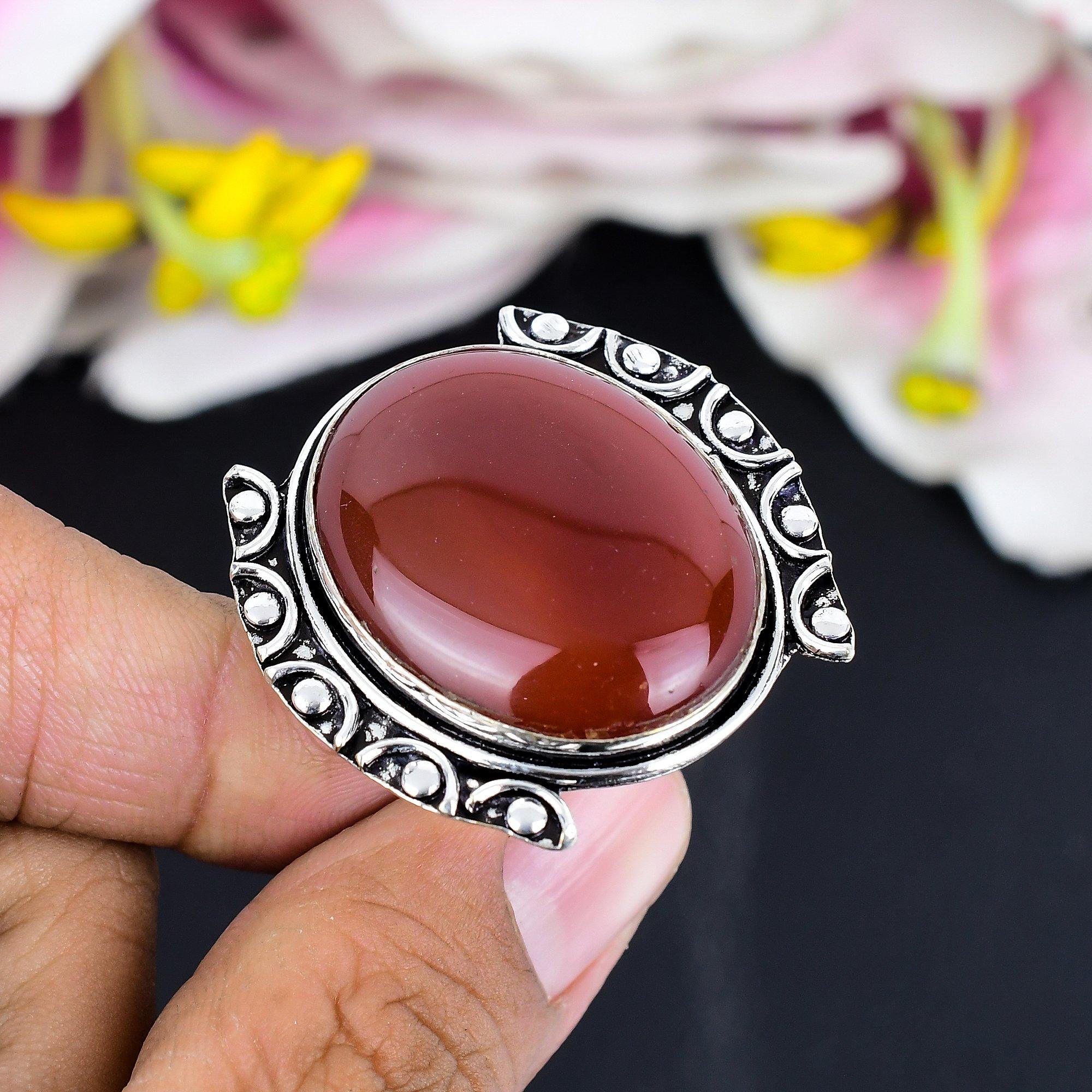 Carnelian Gemstone Handmade 925 Sterling Silver Jewelry Ring Size 7.5 KG-1715
Carnelian Gemstone Handmade 925 Sterling Silver Jewelry Ring Size 7.5 KG-1715