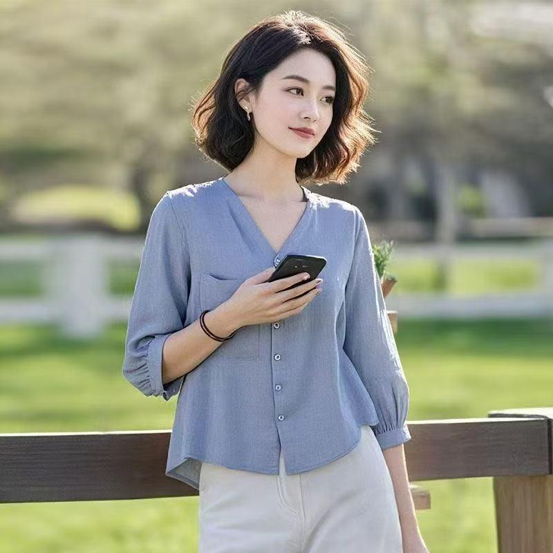 2026 Summer Fashion Slimming Collar Shirt with Flattering Five-Point Sleeves for Women 2XL (105-120 Jin) озеро синього кольору
2026 Summer Fashion Slimming Collar Shirt with Flattering Five-Point Sleeves for Women 2XL (105-120 Jin) озеро синього кольору