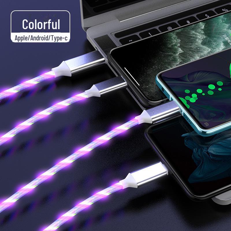 Кабель для заряджання автомобілів 3-в-1 із кольоровим стримером із світловим шатером для пристроїв Android і типу C Flowing light one to three
Кабель для заряджання автомобілів 3-в-1 із кольоровим стримером із світловим шатером для пристроїв Android і типу C Flowing light one to three