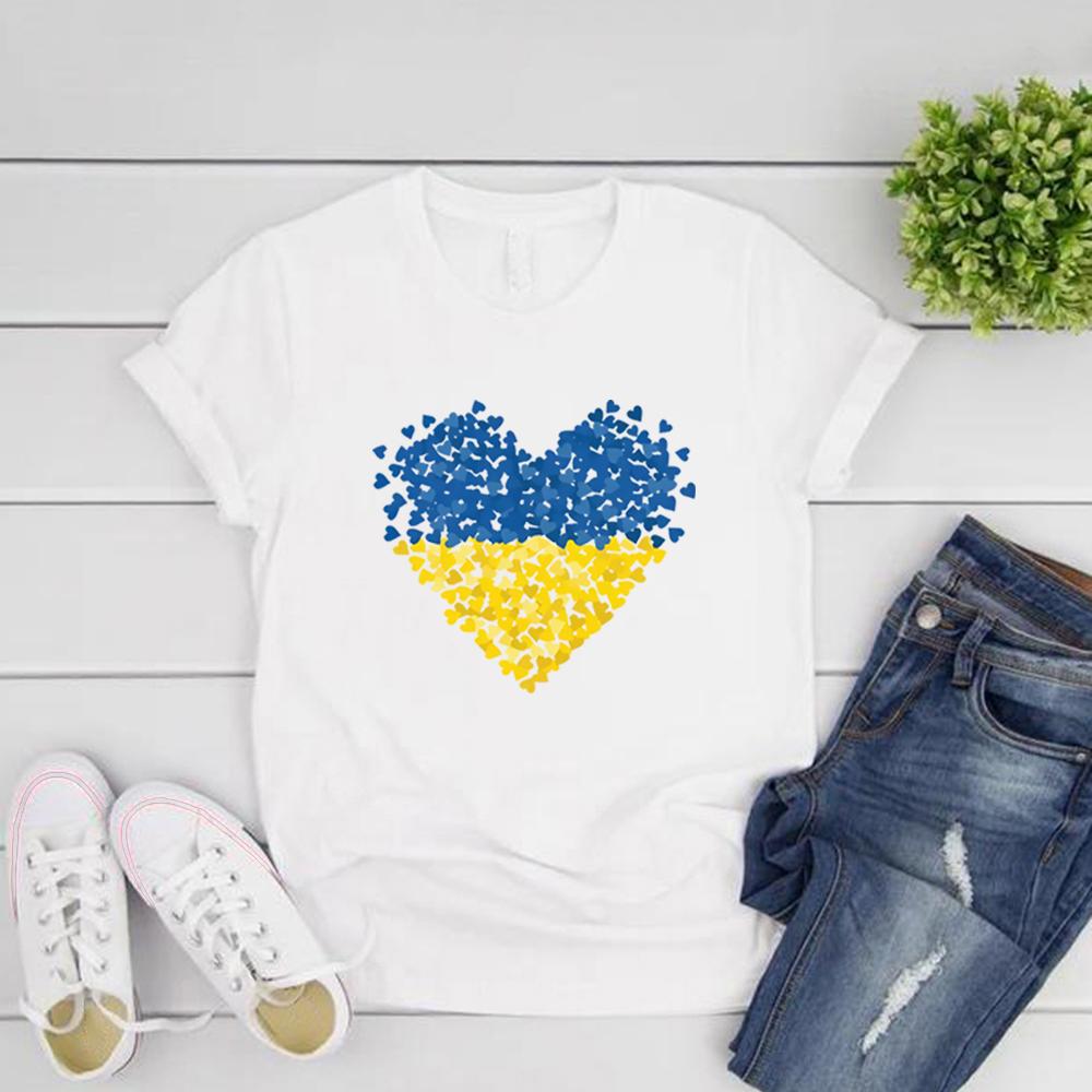 Футболка з прапором України Футболки з малюнком серця України Жіночі футболки з коротким рукавом і круглим вирізом Футболки Love and Peace Жіночий одяг S білий
Футболка з прапором України Футболки з малюнком серця України Жіночі футболки з коротким рукавом і круглим вирізом Футболки Love and Peace Жіночий одяг S білий