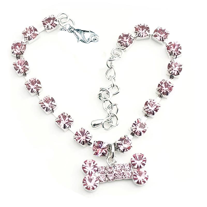 American pet dog jewelry bone pet necklace decorative supplies rhinestone collar S20cm рожевий
American pet dog jewelry bone pet necklace decorative supplies rhinestone collar S20cm рожевий