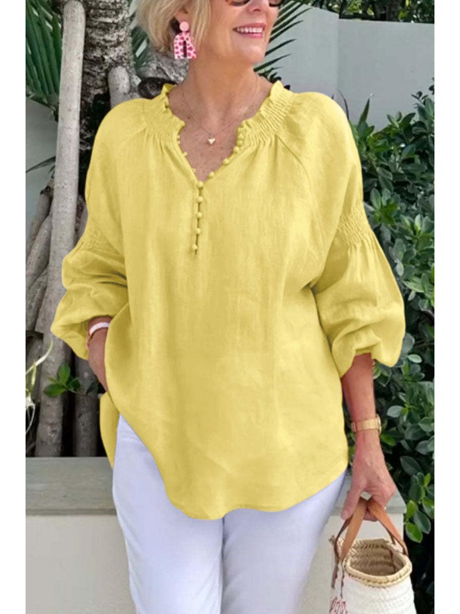 2025 Spring/Summer Women s V-Neck Cotton Linen Long-Sleeve Casual Top Medium жовтий
2025 Spring/Summer Women s V-Neck Cotton Linen Long-Sleeve Casual Top Medium жовтий