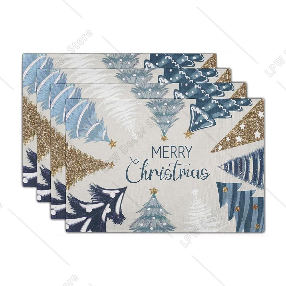 Christmas Table Decor Set of 4 Linen Placemats for Dining Table with Tree Pattern Festive Dinner Mat Heat Insulation Pad 4 PCS 12x18inch
Christmas Table Decor Set of 4 Linen Placemats for Dining Table with Tree Pattern Festive Dinner Mat Heat Insulation Pad 4 PCS 12x18inch