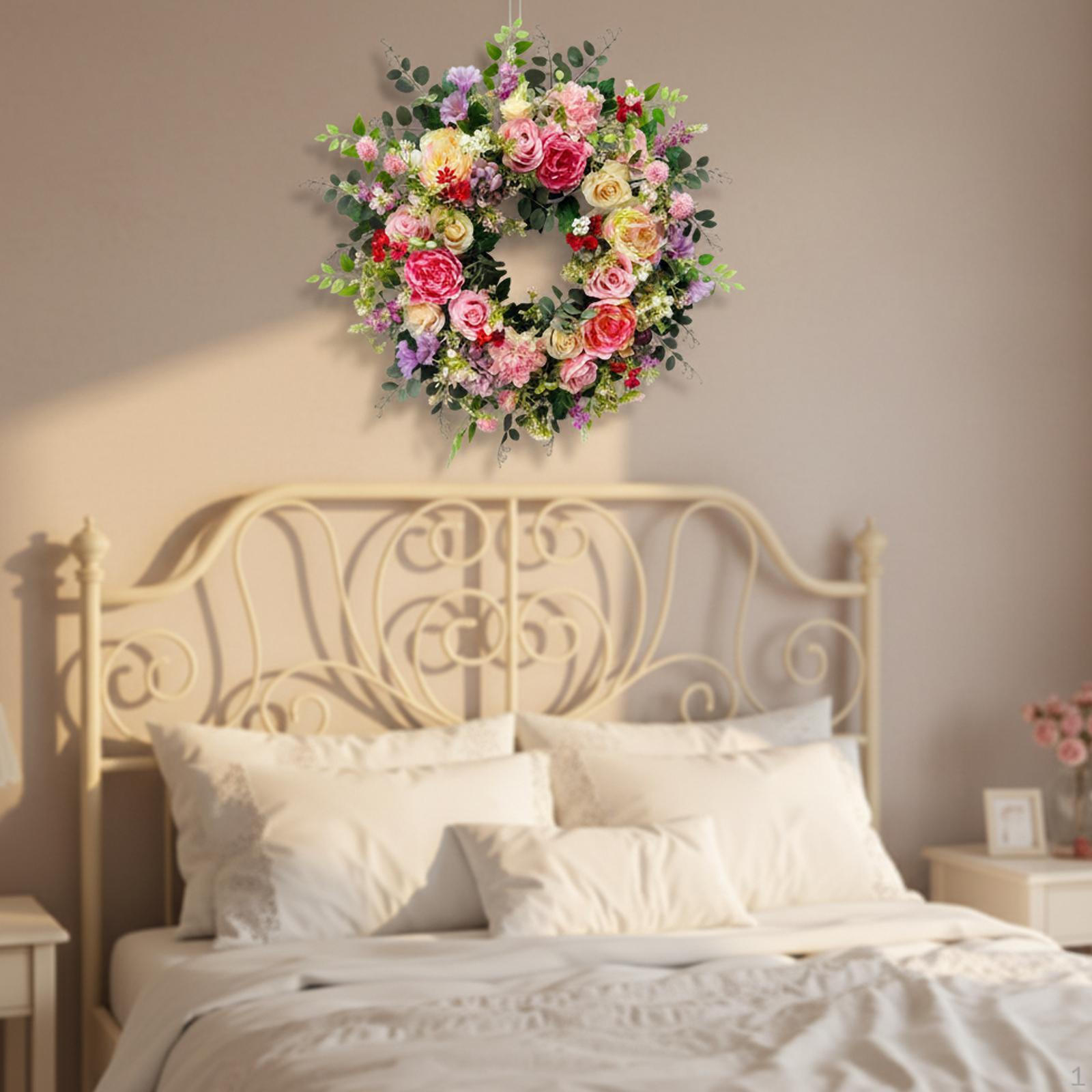 Artificial Front Door Wreath Home Decor, Reusable Floral Hanging Ornament for
Artificial Front Door Wreath Home Decor, Reusable Floral Hanging Ornament for