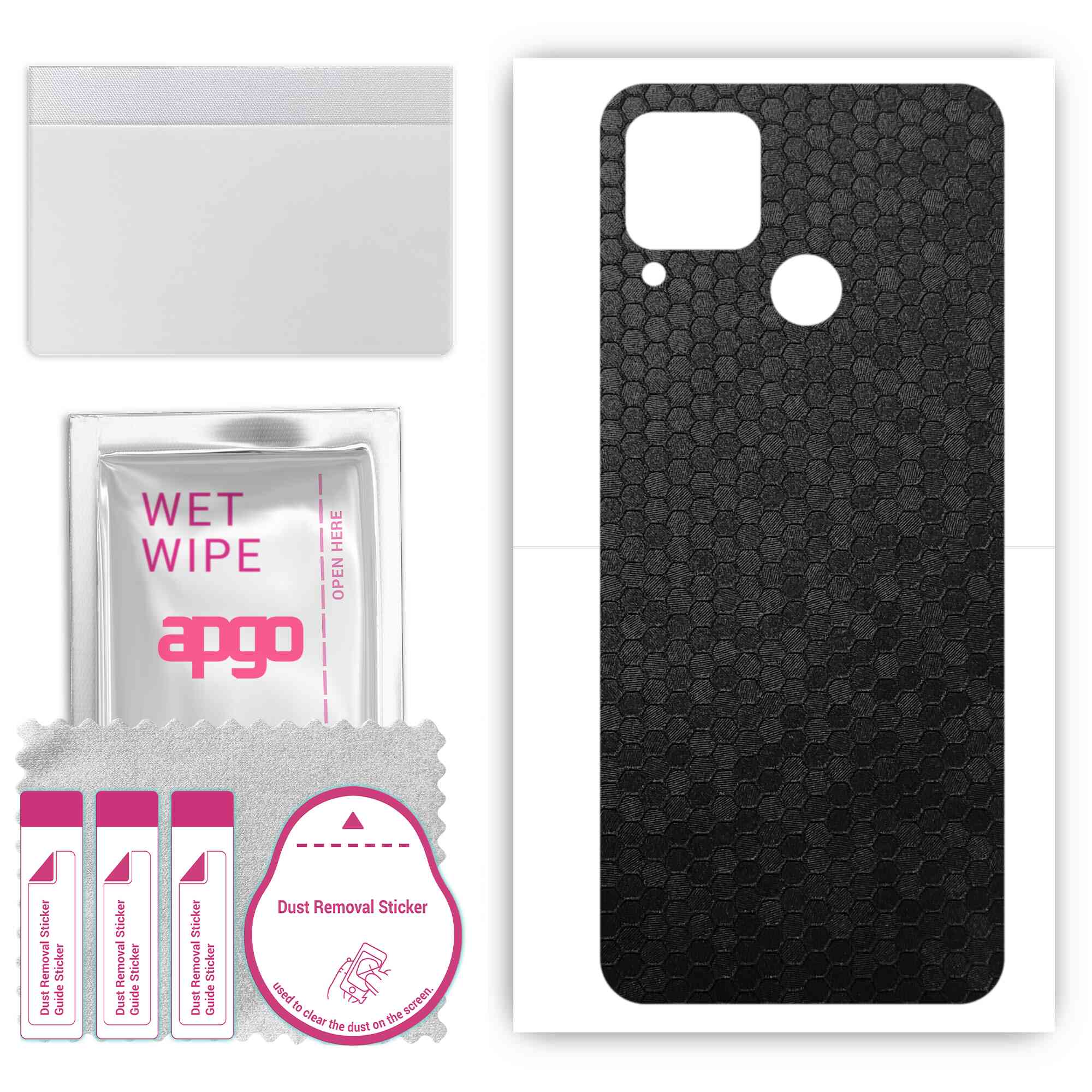 apgo Protective Skin Sticker for the back compatible with Realme C15, Wrap Film, Foil, Vinyl - Pattern Black Honeycomb
apgo Protective Skin Sticker for the back compatible with Realme C15, Wrap Film, Foil, Vinyl - Pattern Black Honeycomb