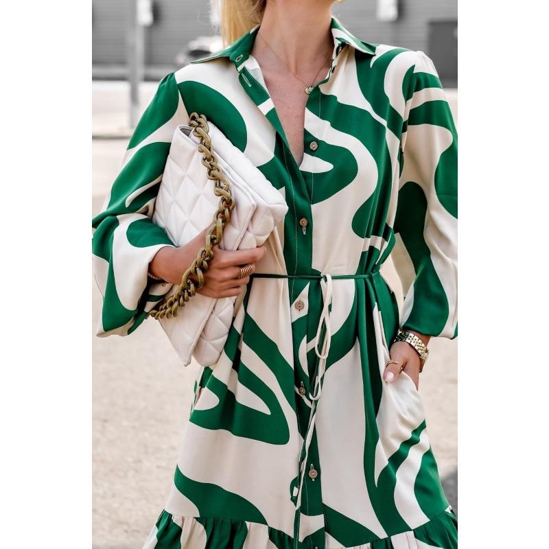 Женская рубашка больших размеров на осень с длинными рукавами и принтом, свободная, повседневная, длинное платье L зелёный
Женская рубашка больших размеров на осень с длинными рукавами и принтом, свободная, повседневная, длинное платье L зелёный