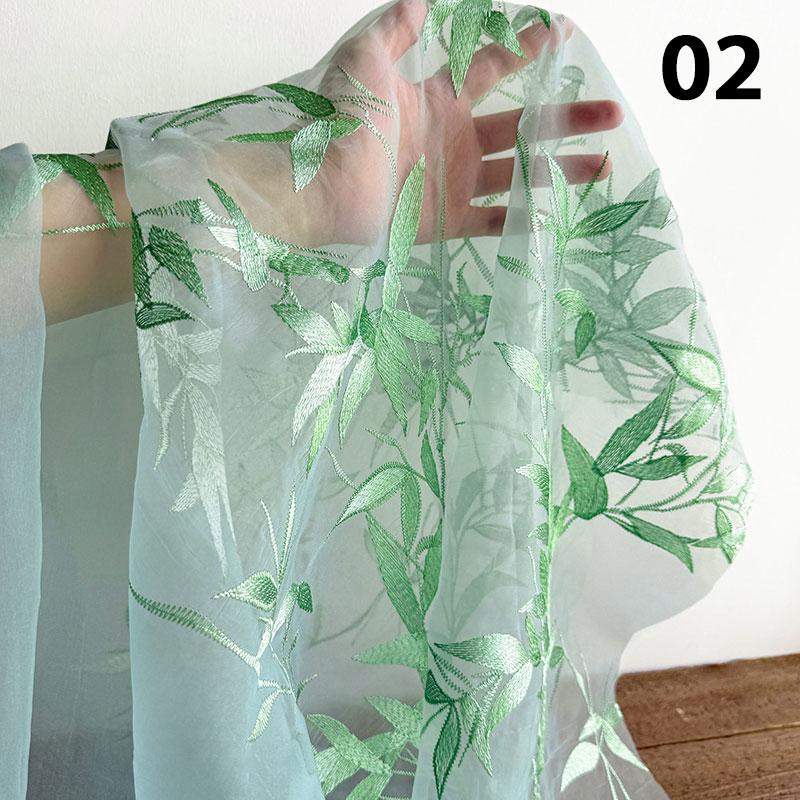 Bamboo Leaf Embroidery Tulle Fabric Thin Imitation Silk Yarn Chinese Style Aesthetic Artistic Hanfu Dress Shirts Designer Fabric 50x135cm
Bamboo Leaf Embroidery Tulle Fabric Thin Imitation Silk Yarn Chinese Style Aesthetic Artistic Hanfu Dress Shirts Designer Fabric 50x135cm