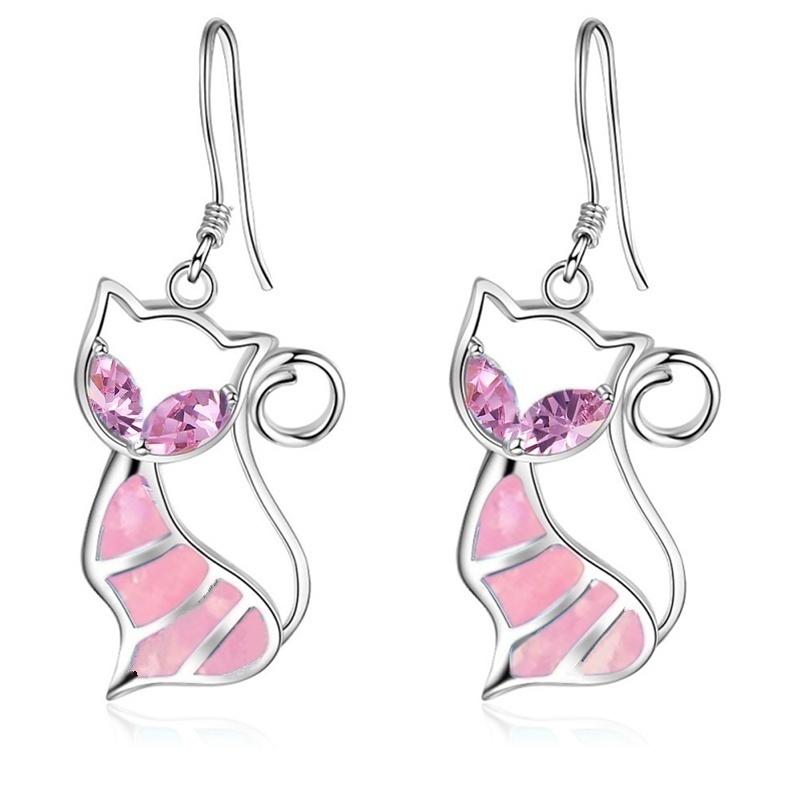 Fashion Women Earrings Cute Cat Animal Pendant Imitation Opal Zircon Dangle Earrings For Women Girl Wedding Party Jewelry Gift рожевий
Fashion Women Earrings Cute Cat Animal Pendant Imitation Opal Zircon Dangle Earrings For Women Girl Wedding Party Jewelry Gift рожевий