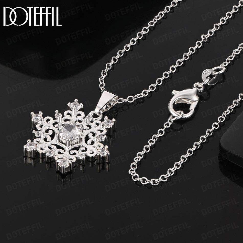 925 Sterling Silver Wedding Jewelry Snowflake Pendant Necklace 45CM
925 Sterling Silver Wedding Jewelry Snowflake Pendant Necklace 45CM