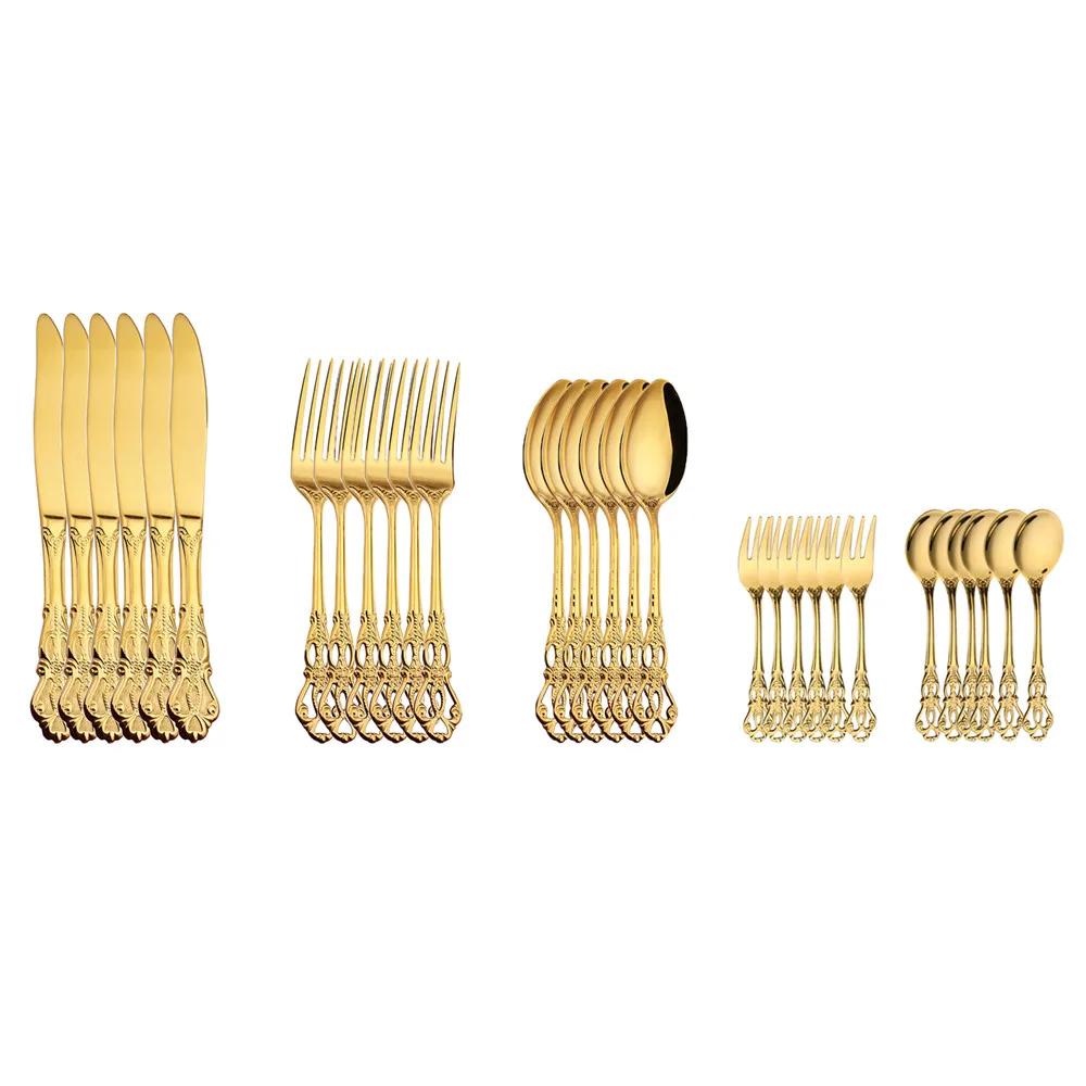 30pcs Stainless Steel Royal Cutlery Set Gold Dinnerware Western Food Tableware Christmas Knives Coffee Spoons Fruit Forks Gift срібний
30pcs Stainless Steel Royal Cutlery Set Gold Dinnerware Western Food Tableware Christmas Knives Coffee Spoons Fruit Forks Gift срібний