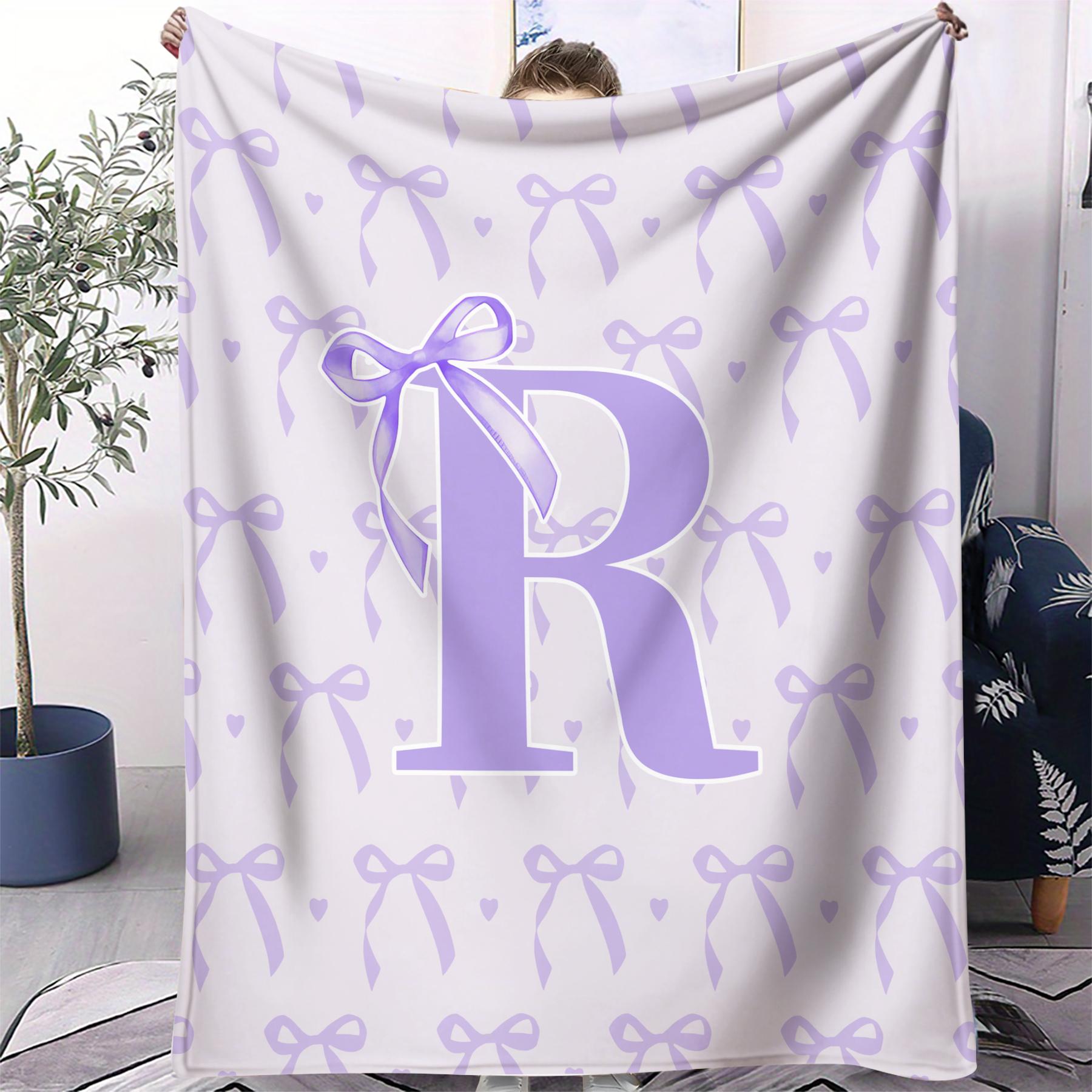 Girly Lavender Capital Letter O to T Print Flannel Blanket for Adult Quality Soft Warm Universal Blanket for Travel Picnic Home 70x100cm
Girly Lavender Capital Letter O to T Print Flannel Blanket for Adult Quality Soft Warm Universal Blanket for Travel Picnic Home 70x100cm