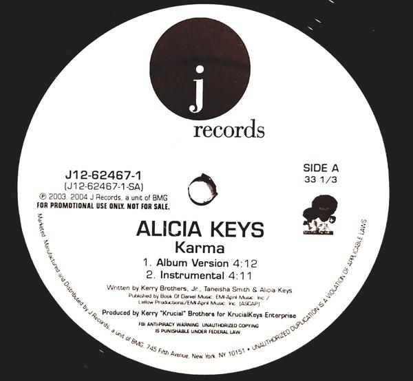 12inch Record ALICIA KEYS - Karma J12624671PROMO J Records 2004 US Rap & Hip-Hop/R&B Used
12inch Record ALICIA KEYS - Karma J12624671PROMO J Records 2004 US Rap & Hip-Hop/R&B Used