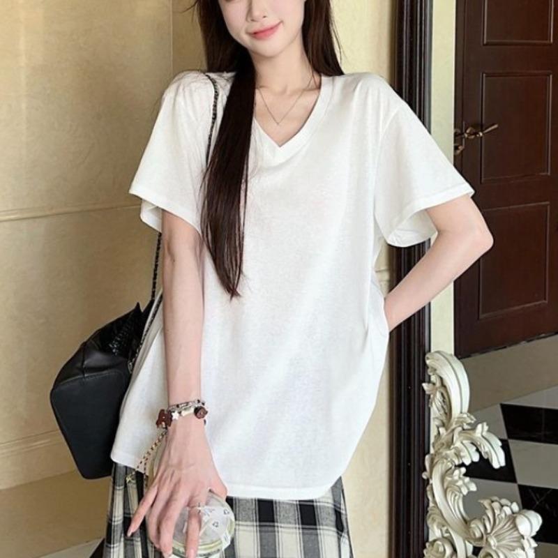 Solid Color Women s T-shirt New Trend Loose V-neck Short Sleeved Famale T-shirts Summer Minimalist Versatile Ladies Pullover Top XL білий
Solid Color Women s T-shirt New Trend Loose V-neck Short Sleeved Famale T-shirts Summer Minimalist Versatile Ladies Pullover Top XL білий