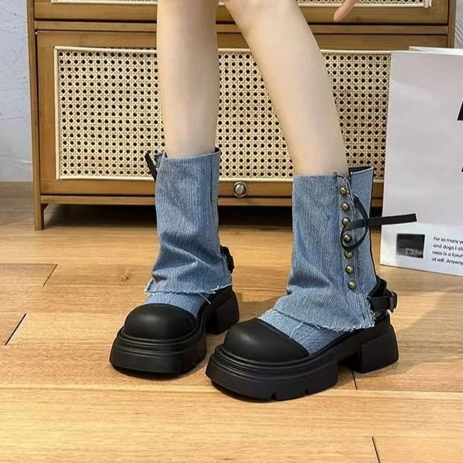 Универсальные ботинки на толстой подошве в британском стиле для женщин на весну и осень, короткие сапоги в ковбойском стиле, сапоги Niche Knight 40
Универсальные ботинки на толстой подошве в британском стиле для женщин на весну и осень, короткие сапоги в ковбойском стиле, сапоги Niche Knight 40