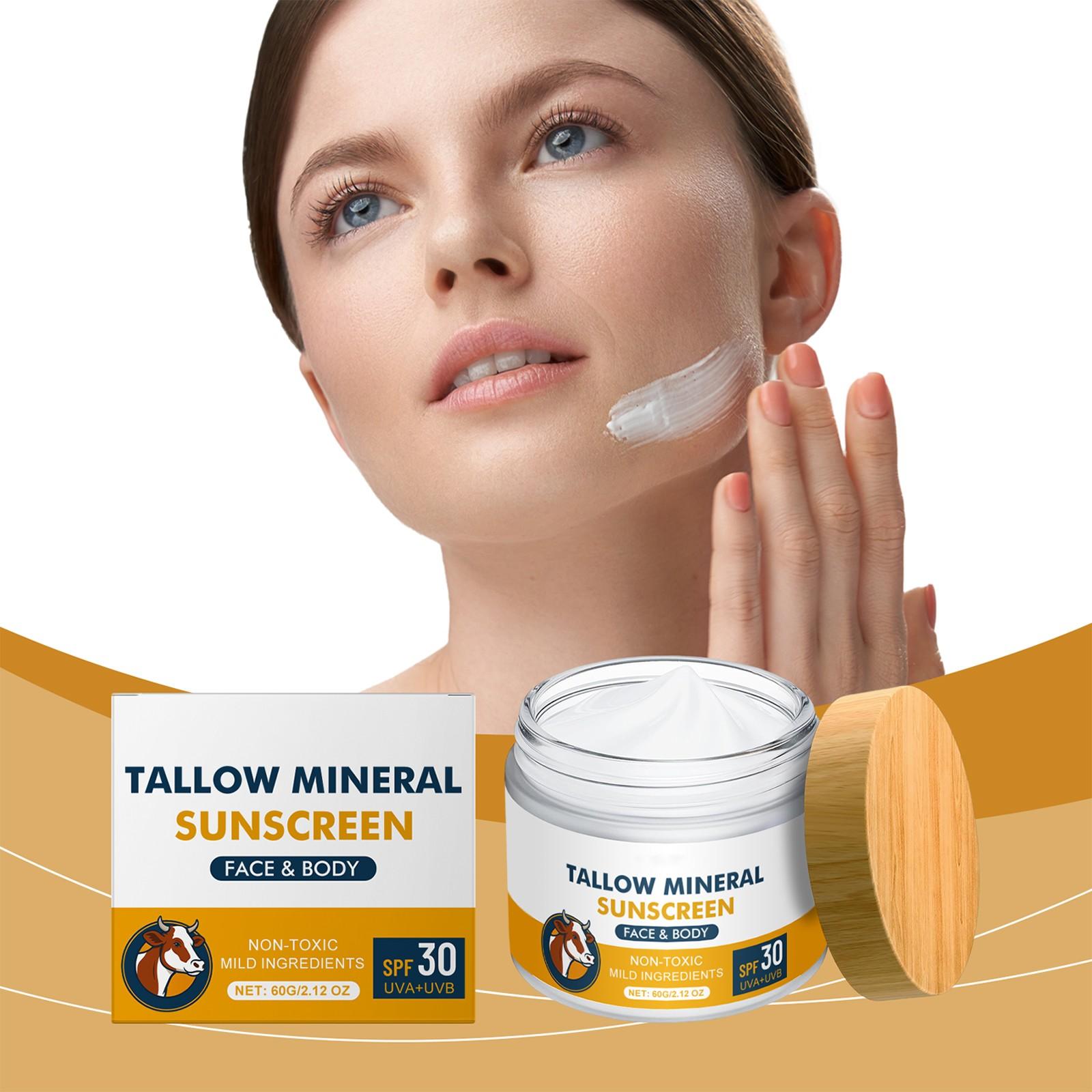 Tallow Waterproof Sunscreen For Face SPF30+ From Source Manufacturer Better Than Korean Sunscreen For All Skin Types Facial Care, Block UV Rays 60g One Size
Tallow Waterproof Sunscreen For Face SPF30+ From Source Manufacturer Better Than Korean Sunscreen For All Skin Types Facial Care, Block UV Rays 60g One Size