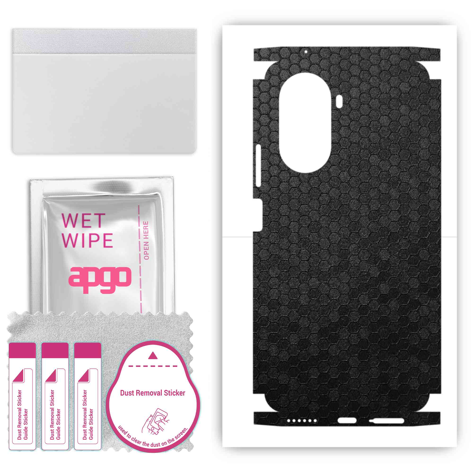 apgo Protective Skin Sticker for the back+sides compatible with Huawei Nova 10 SE, Full Wrap Film, Foil, Vinyl - Pattern Black Honeycomb
apgo Protective Skin Sticker for the back+sides compatible with Huawei Nova 10 SE, Full Wrap Film, Foil, Vinyl - Pattern Black Honeycomb