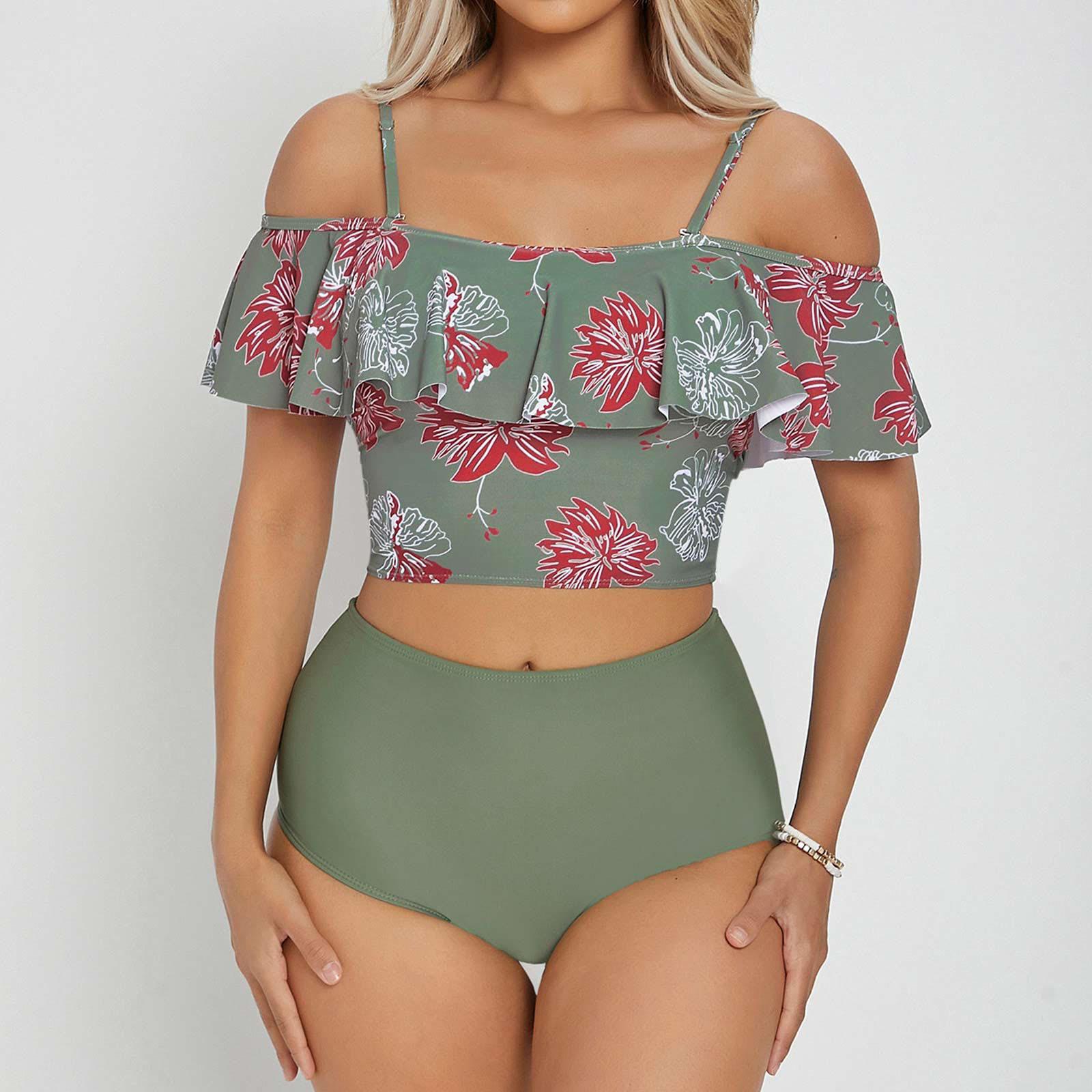 Женская мода с рюшами и принтом бикини с высокой талией, сексуальный раздельный купальник S зелёный
Женская мода с рюшами и принтом бикини с высокой талией, сексуальный раздельный купальник S зелёный