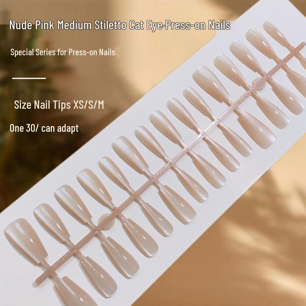Nude Pink Medium Cat Eye Crystal Nail Patches - Versatile Wearable Fake Nails with Super Flash Finish.
Nude Pink Medium Cat Eye Crystal Nail Patches - Versatile Wearable Fake Nails with Super Flash Finish.