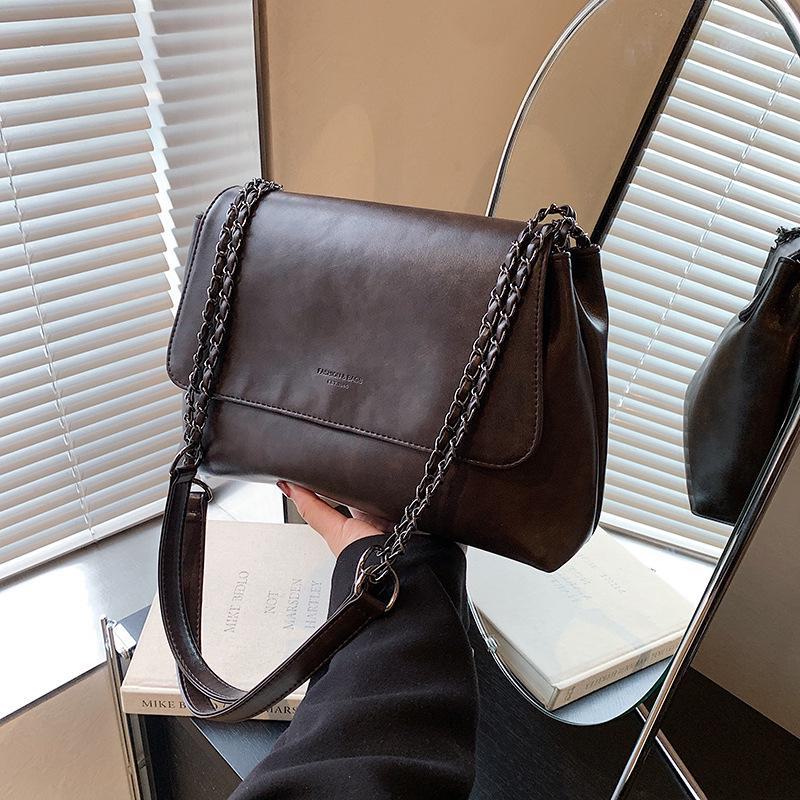 «Женская ретро-модная сумка через плечо 2024 года — стильная сумка через плечо для поездок на работу и обратно» коричневый