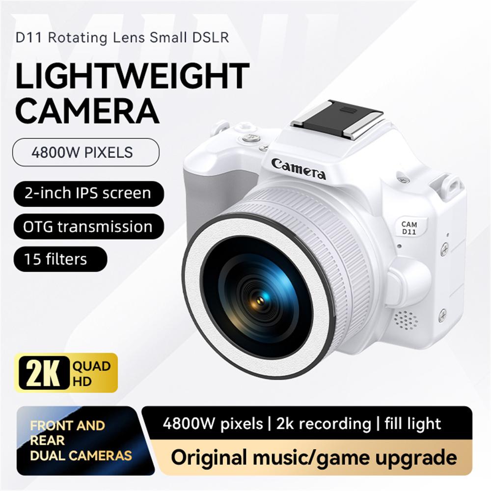 D11 Mini Digital Camera HD Video Recording DSLR Camera 48MP MAX with 64G Memory Card White
D11 Mini Digital Camera HD Video Recording DSLR Camera 48MP MAX with 64G Memory Card White