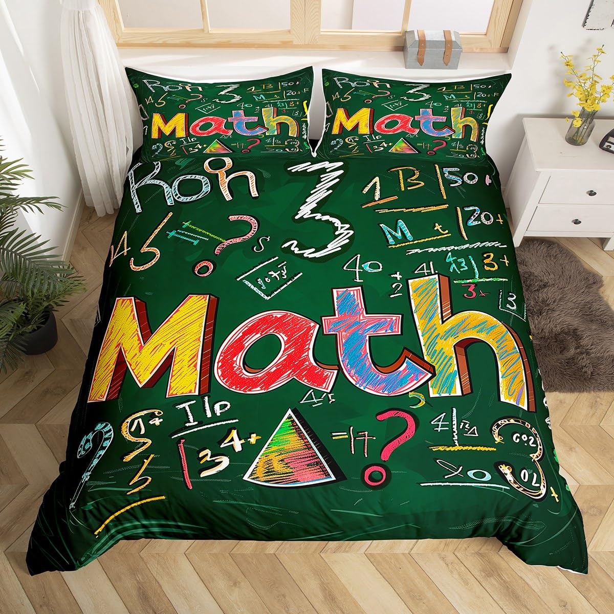 Carton Grafiti Beding Set Back To Schol Soft Duvet Cover for Children Kids Young Boys Young Girls Bedrom,Math Geometric Symbol Warm Comforter Cover 120*200cm Single
Carton Grafiti Beding Set Back To Schol Soft Duvet Cover for Children Kids Young Boys Young Girls Bedrom,Math Geometric Symbol Warm Comforter Cover 120*200cm Single