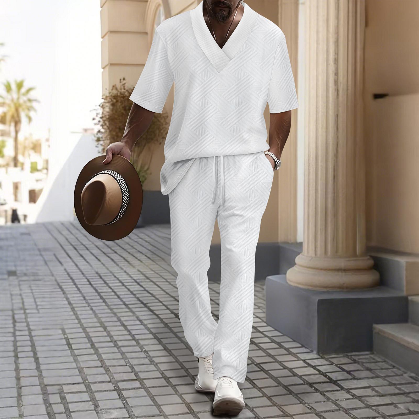 Мужской однотонный повседневный комплект из двух предметов с короткими рукавами и воротником XL белый
Мужской однотонный повседневный комплект из двух предметов с короткими рукавами и воротником XL белый