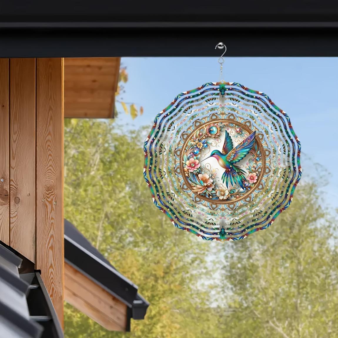 10-inch Hummingbird Wind Spinner – 3D Kinetic Metal Hanging Sculpture with 360° Rotating Hook, Vibrant Floral & Bird Design 01A
10-inch Hummingbird Wind Spinner – 3D Kinetic Metal Hanging Sculpture with 360° Rotating Hook, Vibrant Floral & Bird Design 01A