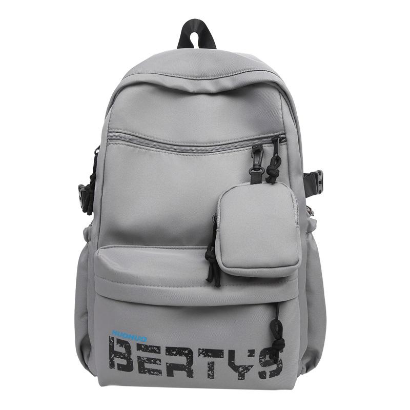 Мужской спортивный рюкзак Женский рюкзак большой вместимости Школьный рюкзак для учеников средней и старшей школы серый