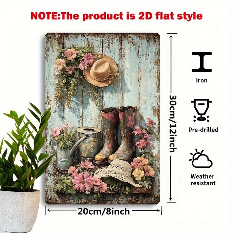 Vintage Iron Floral Boots Hats Sign Rustic Farmhouse Wall Decor with Watering Can Designfor Farm Chicken Coop Bathroom 20x30cm(7.8x11.8inch)
Vintage Iron Floral Boots Hats Sign Rustic Farmhouse Wall Decor with Watering Can Designfor Farm Chicken Coop Bathroom 20x30cm(7.8x11.8inch)