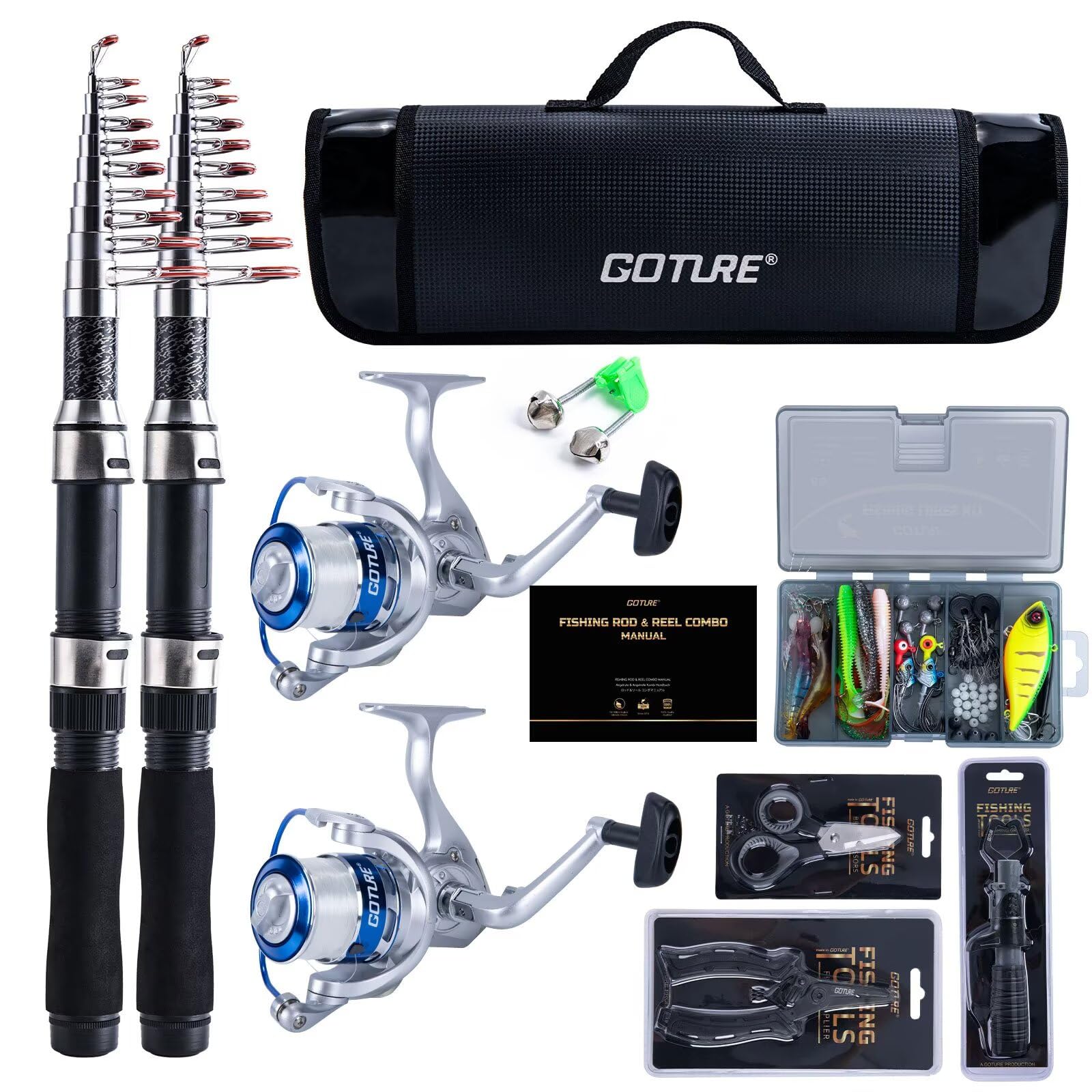 Goture Fishing Рыбалка 2 x Углеродные Телескопические Удилища 2 Спиннинговые Катушки с Рыболовными Рыболовными Мощными Рыболовными Аксессуарами Сумка для Хранения в Комплекте
Goture Fishing Рыбалка 2 x Углеродные Телескопические Удилища 2 Спиннинговые Катушки с Рыболовными Рыболовными Мощными Рыболовными Аксессуарами Сумка для Хранения в Комплекте