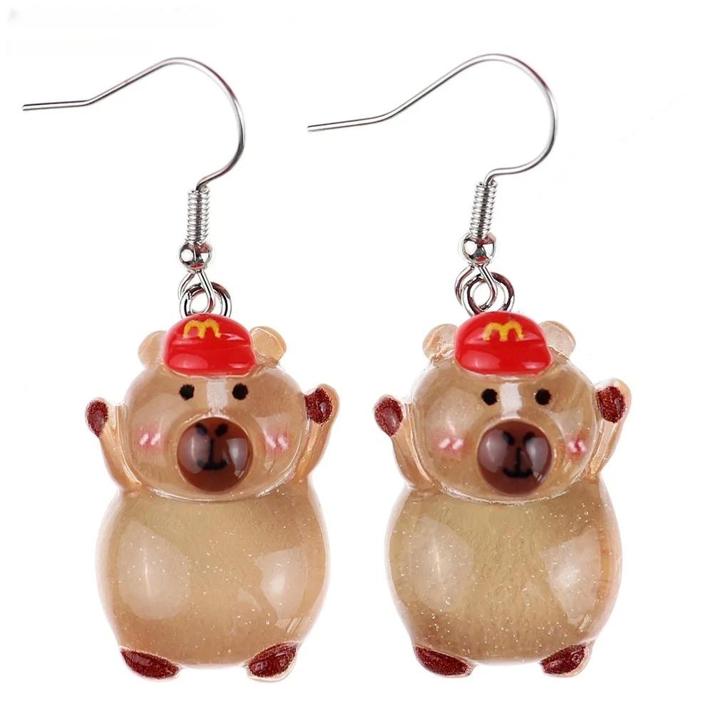 Newest Kawaii Cartoon Capybara Resin Charms Earring Bright Flatback Animal Kapibala Earrings For Personality Trend women Jewelry
Newest Kawaii Cartoon Capybara Resin Charms Earring Bright Flatback Animal Kapibala Earrings For Personality Trend women Jewelry