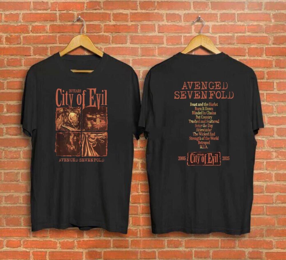 Avenged Sevenfold A7X City Of Evil 20th Anniversary Two-Sided T-Shirt S-5XL 3XL
Avenged Sevenfold A7X City Of Evil 20th Anniversary Two-Sided T-Shirt S-5XL 3XL
