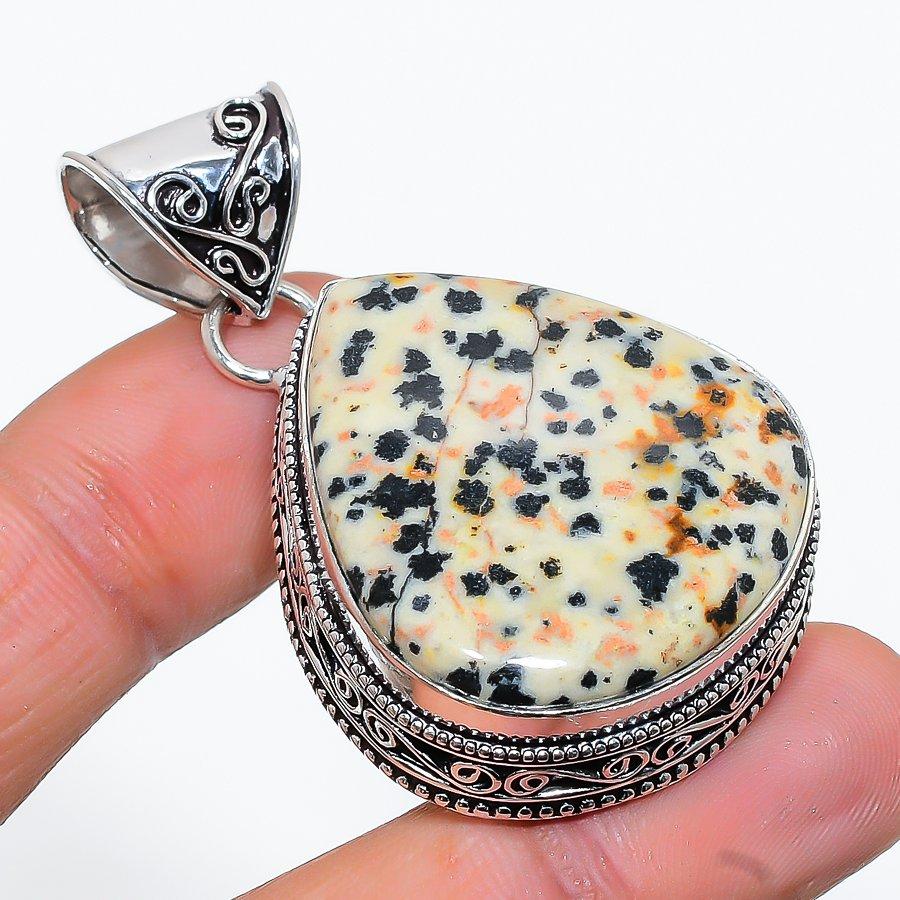 Natural Dalmation Jasper Handmade 925 Sterling Silver Jewelry Pendant 1.97 G5s25 
Natural Dalmation Jasper Handmade 925 Sterling Silver Jewelry Pendant 1.97 G5s25