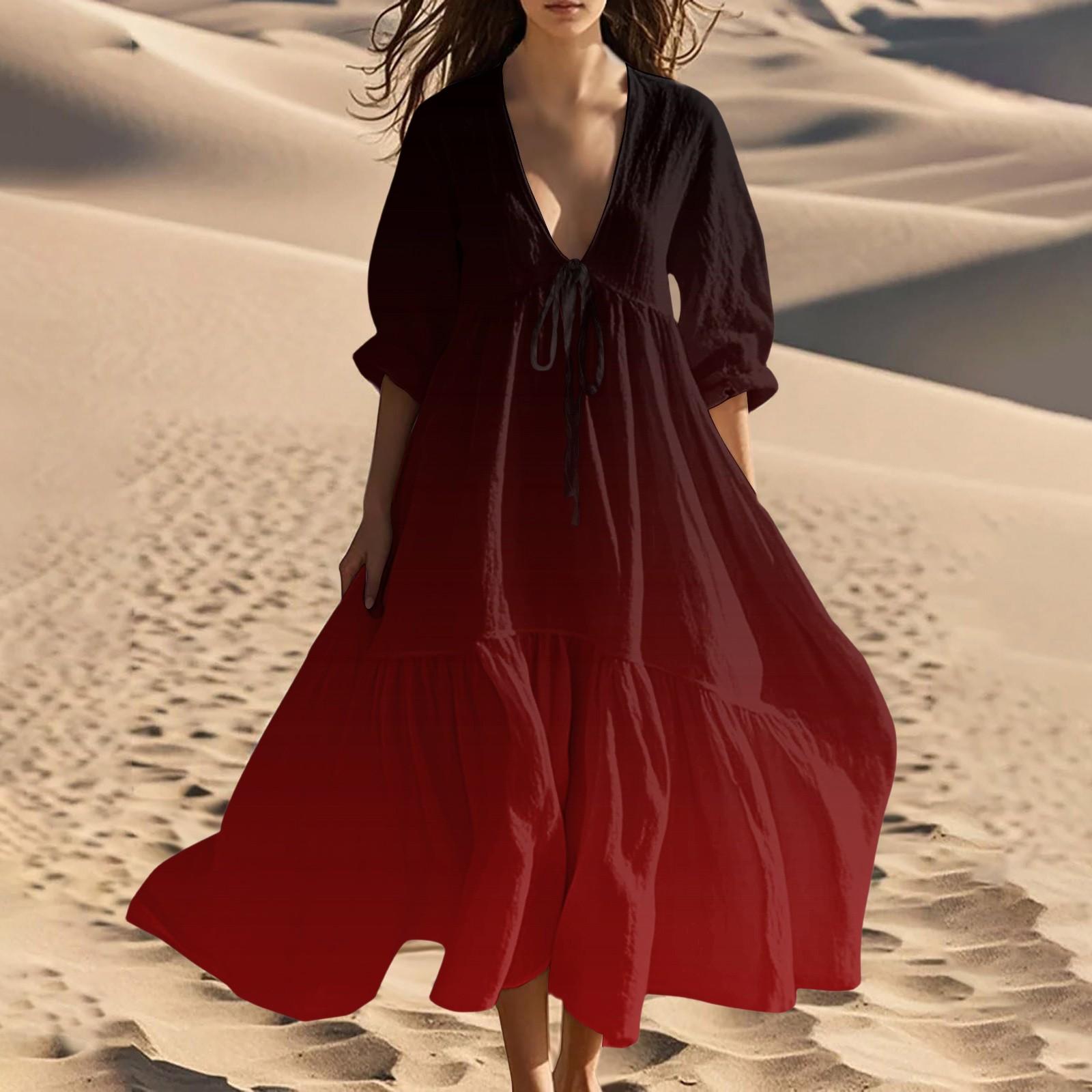 Women s Summer Fashion V-Neck Beach Long Gradient Printed Lace-Up Splicing Dresses XL червоний
Women s Summer Fashion V-Neck Beach Long Gradient Printed Lace-Up Splicing Dresses XL червоний