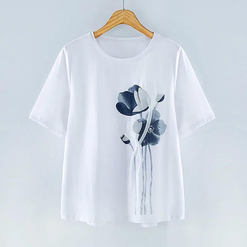Large Size T-shirt Women Summer Cotton Casual Pullover Shirt Soft Loose Printed Short-sleeved Top M білий
Large Size T-shirt Women Summer Cotton Casual Pullover Shirt Soft Loose Printed Short-sleeved Top M білий