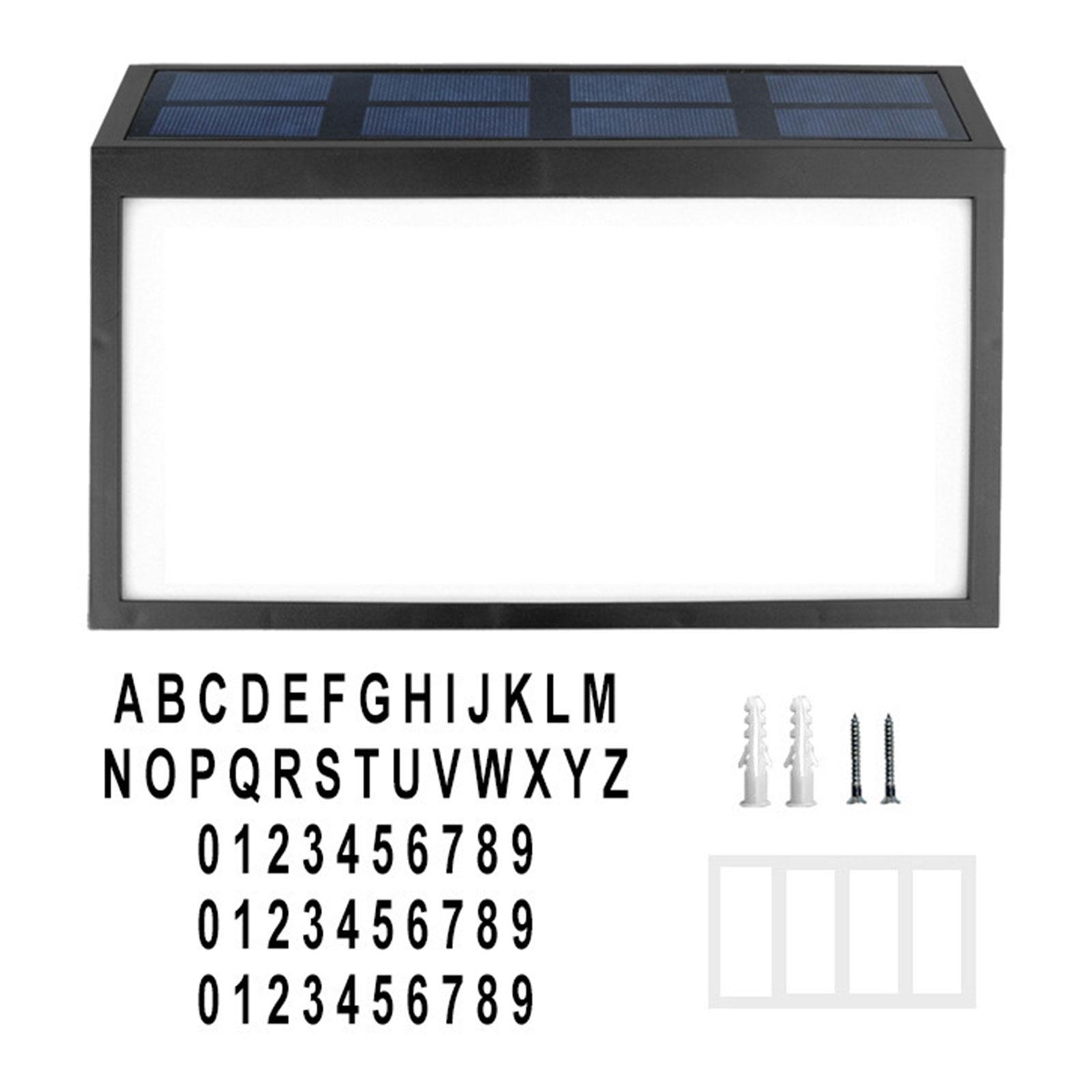 Адресная табличка на солнечной батарее, уличная водонепроницаемая светодиодная лампа-табличка с адресом, уличный светильник с номером дома, номер дома B
