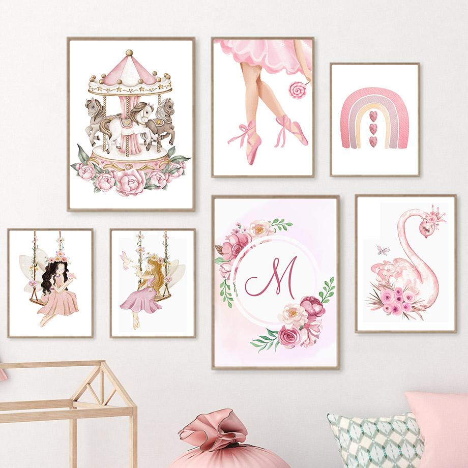 Розовый Лебедь, Радуга, Ангел, Цветок на заказ, имя ребенка, постер, картина, настенная художественная печать, изображение для детской комнаты для девочек, дома 
Розовый Лебедь, Радуга, Ангел, Цветок на заказ, имя ребенка, постер, картина, настенная художественная печать, изображение для детской комнаты для девочек, дома